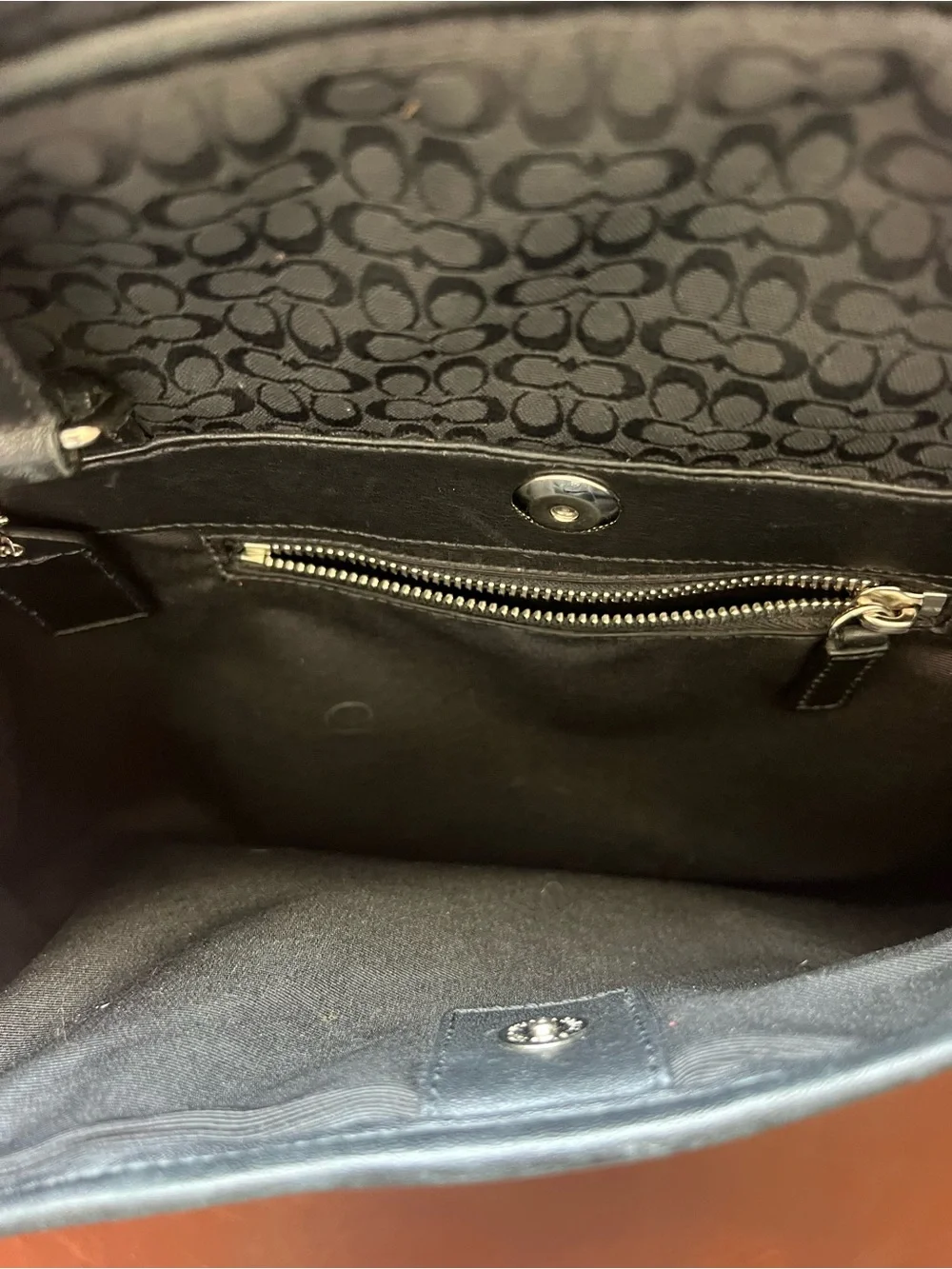 Coach Black Signature Canvas Laptop Briefcase with Shoulder Strap